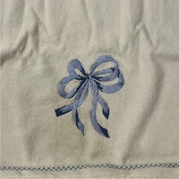 Santens Vintage Feminine Bow Pattern Bath Towel Set Made In USA 41x24 - Picture 5 of 8